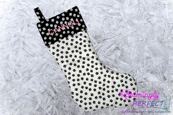 Custom Sized Personalized Quilted Christmas Stocking (Christmas Print)