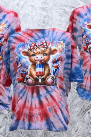 Patriotic Heifer Tye Dye Tee