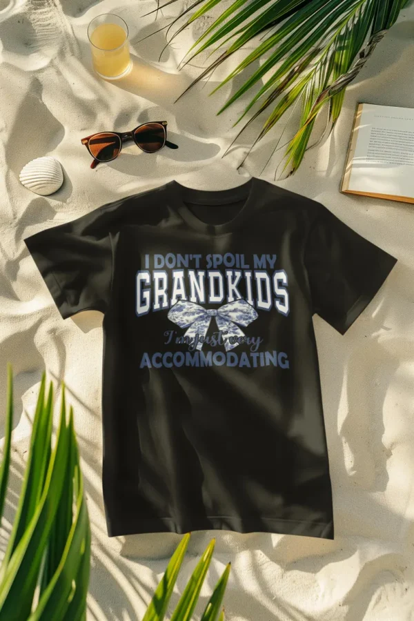I Don't Spoil My Grandkids I'm Just Very Accommodating (Toile Bow) - PNG