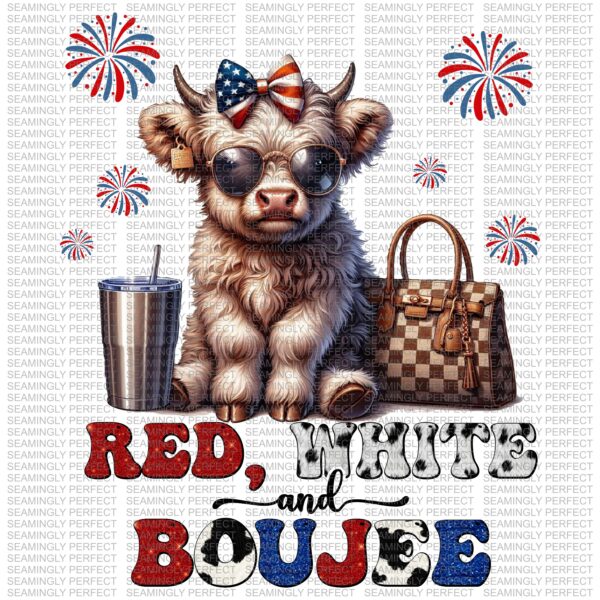 Red White Boujee Heifer Design