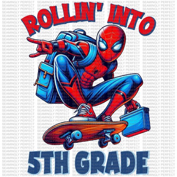 Rollin' Into 5th Grade Spider-Man Back To School Design