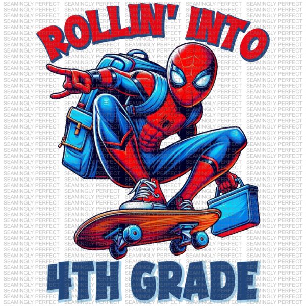 Rollin' Into 4th Grade Spider-Man Back To School Design