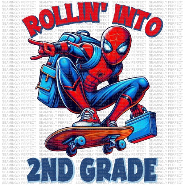 Rollin' Into 2nd Grade Spider-Man Back To School Design