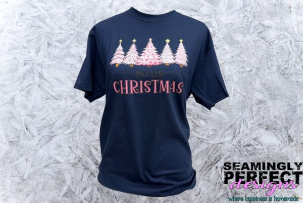 Clearance - Pink Merry Christmas Trees Shirt