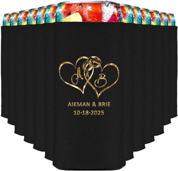 Custom Order - Wedding Can Koozies (Black) - Image 2